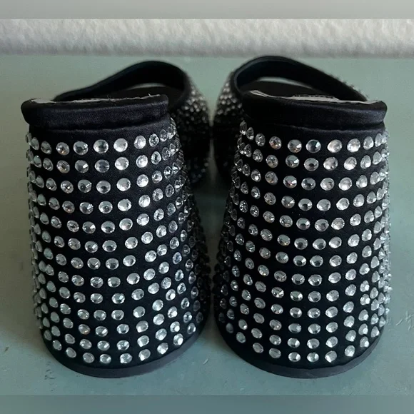 Simon Miller SLICE Platform Rhinestone  Mule Block Flared Heel Sandals Shoes 35 - Picture 8 of 13